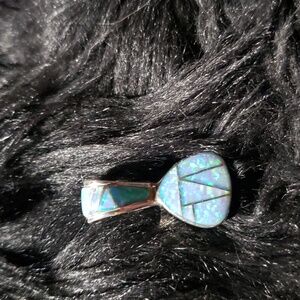 Extremely beautiful blue Opal sterling silver pendent
